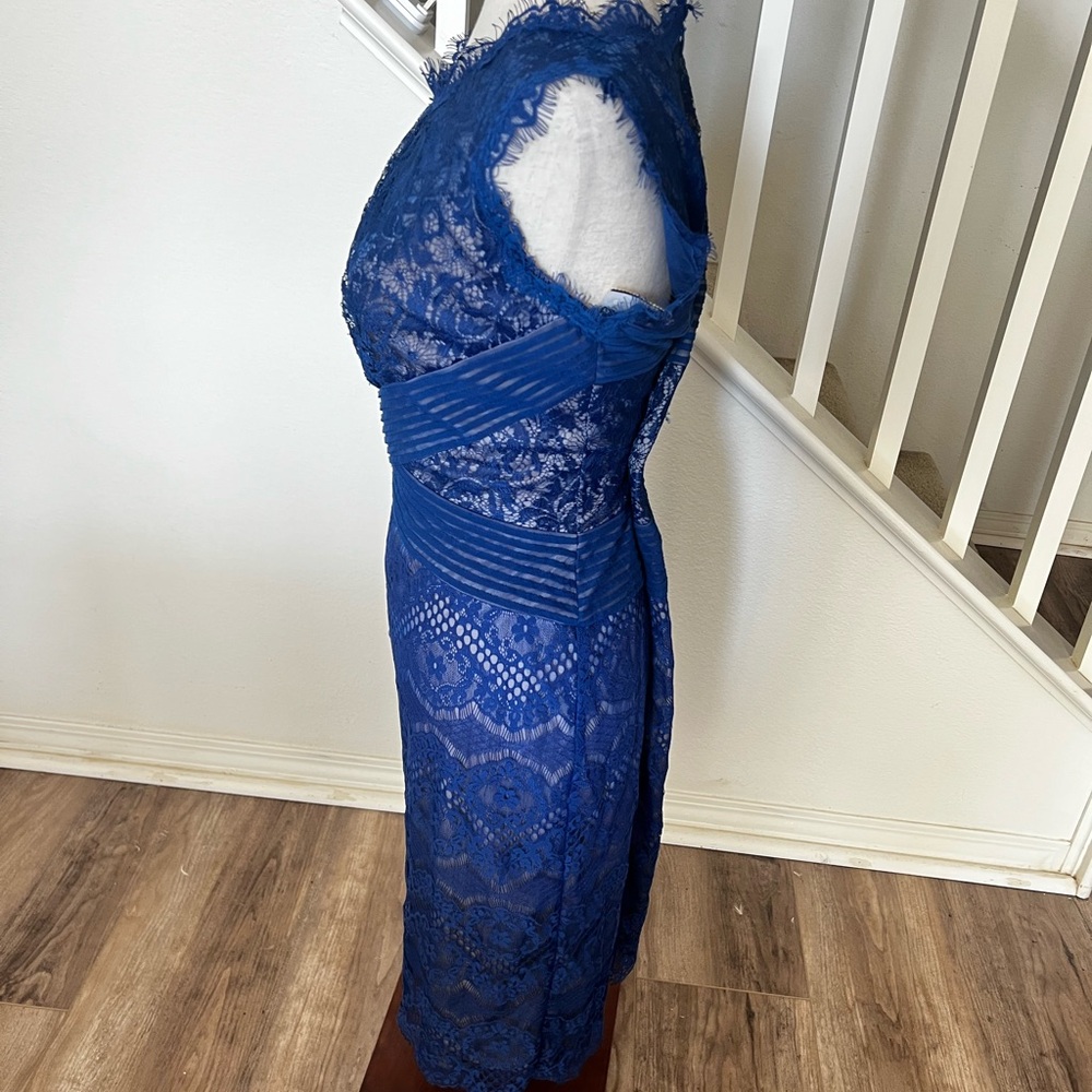 Tadashi Shoji Royal Blue Backless Lace Dress good condition - Picture 5 of 14